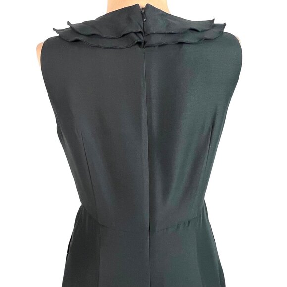 Magaschoni Collection LBD Black Cocktail Dress 4 Rosettes Elegant Quiet Luxury - Picture 5 of 6